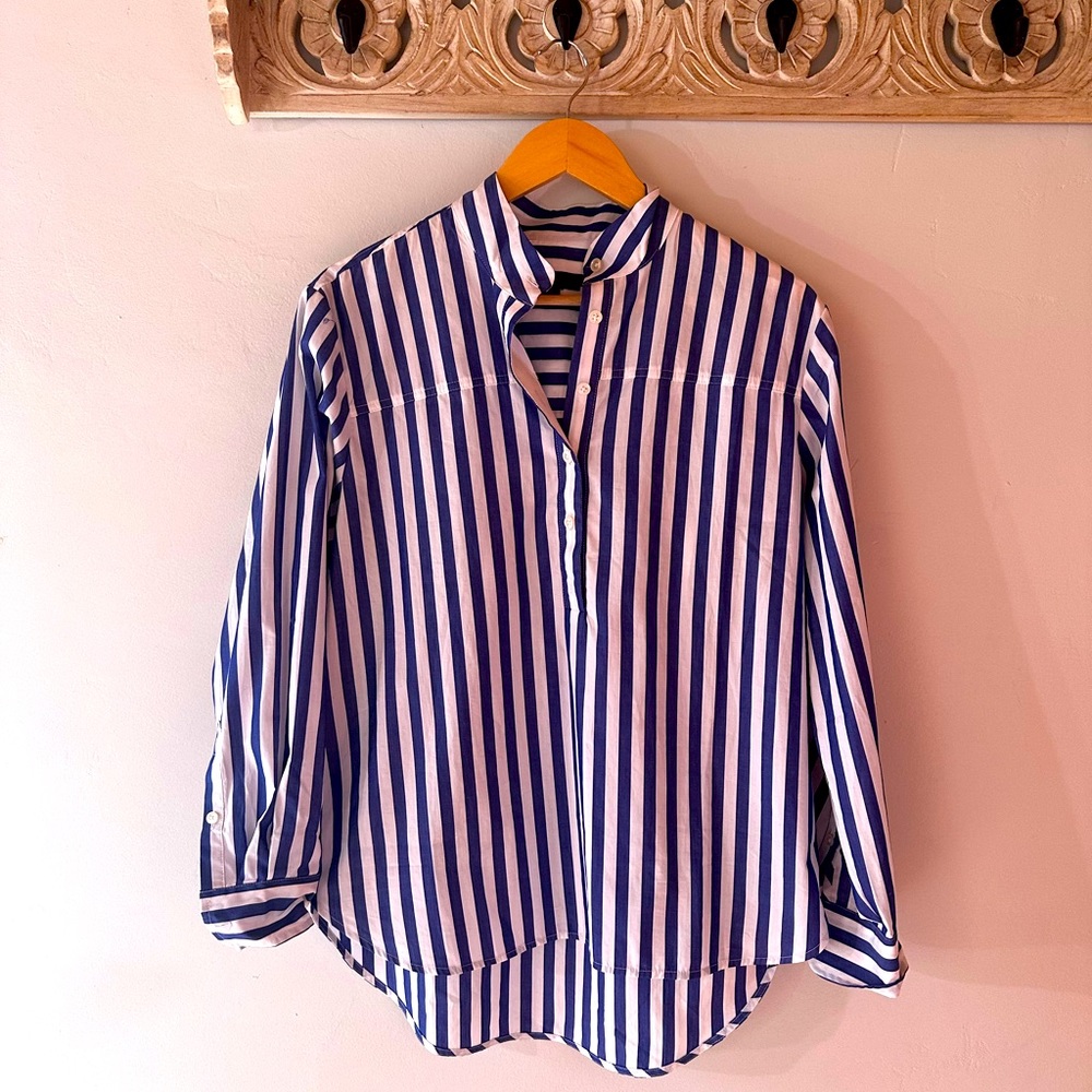 J Crew striped poplin shirt, 8
